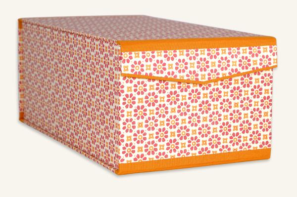 Fotobox, orange, Klappdeckel